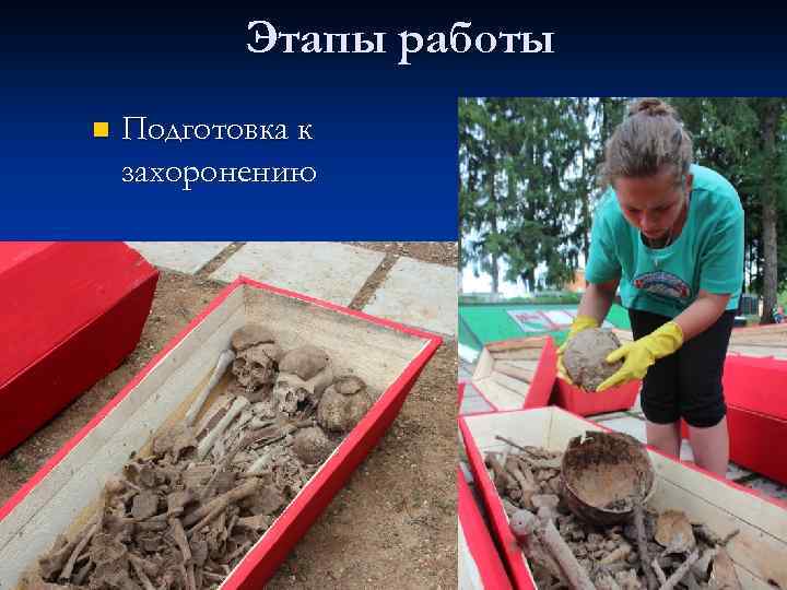Этапы работы n Подготовка к захоронению 
