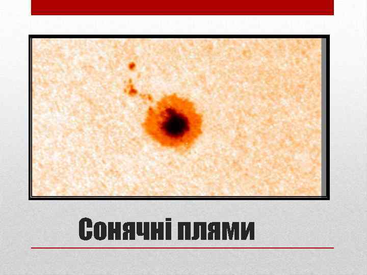 Сонячні плями 