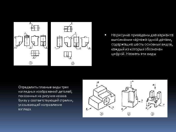 Главным видом называется изображение детали дающее представление