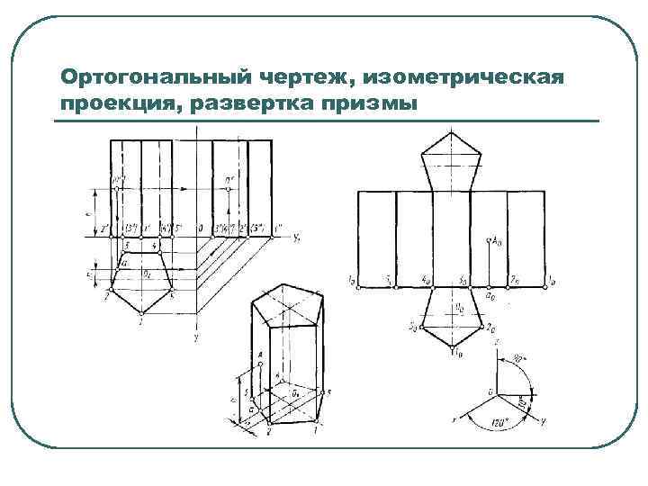 Аксонометрический чертеж основных геометрических образов