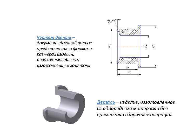 Чертеж детали – документ, дающий полное представление о формах и размерах изделия, необходимое для
