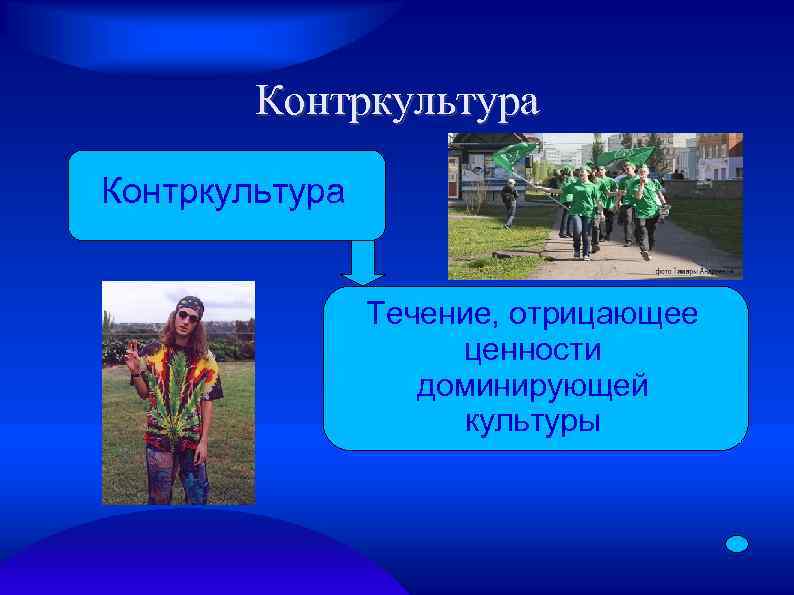 Контркультура Течение, отрицающее ценности доминирующей культуры 