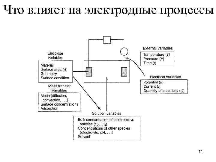Что влияет на электродные процессы 11 