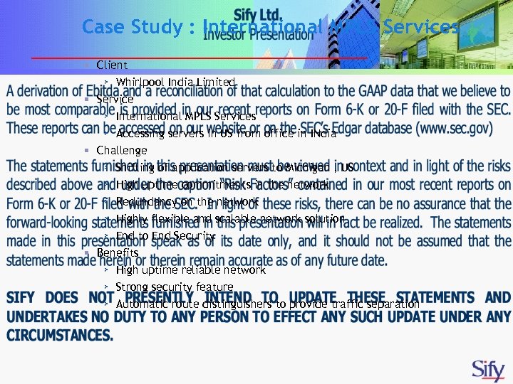 Case Study : International MPLS Services § Client › Whirlpool India Limited § Service