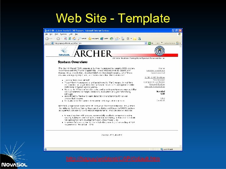 Web Site - Template http: //hapuu/webtest/CAP/default. htm 