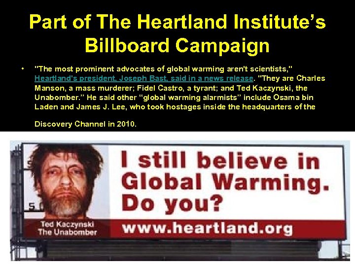 Part of The Heartland Institute’s Billboard Campaign • 