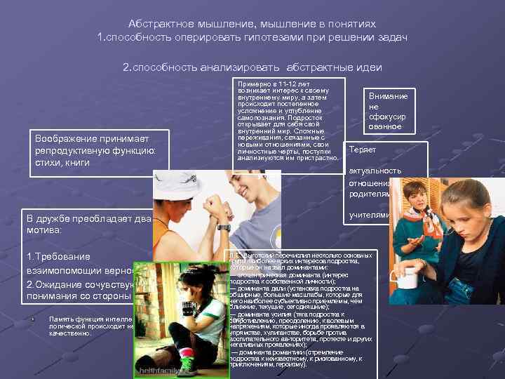 Абстрактное мышление, мышление в понятиях 1. способность оперировать гипотезами при решении задач 2. способность