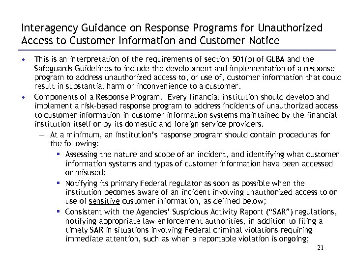 Interagency Guidance on Response Programs for Unauthorized Access to Customer Information and Customer Notice