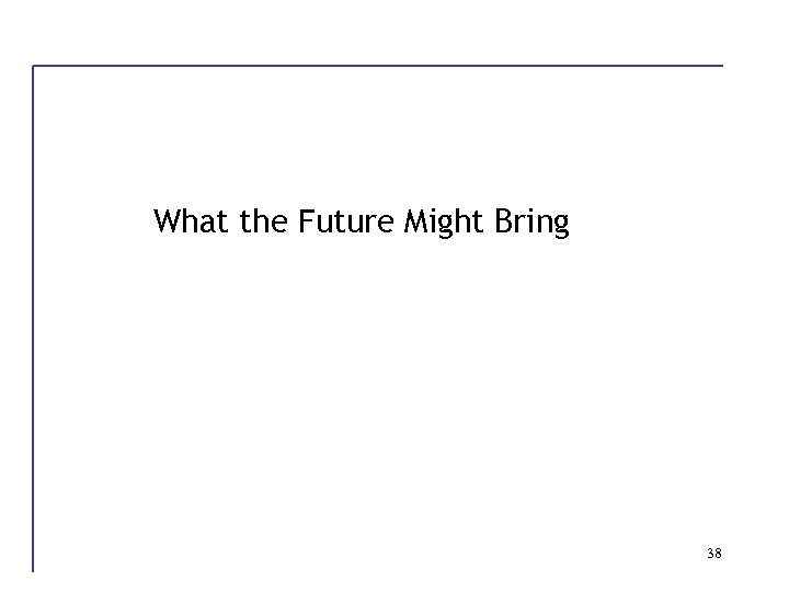 What the Future Might Bring 38 