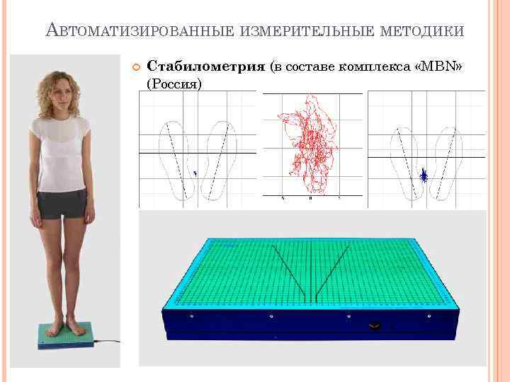 АВТОМАТИЗИРОВАННЫЕ ИЗМЕРИТЕЛЬНЫЕ МЕТОДИКИ Стабилометрия (в составе комплекса «MBN» (Россия) 