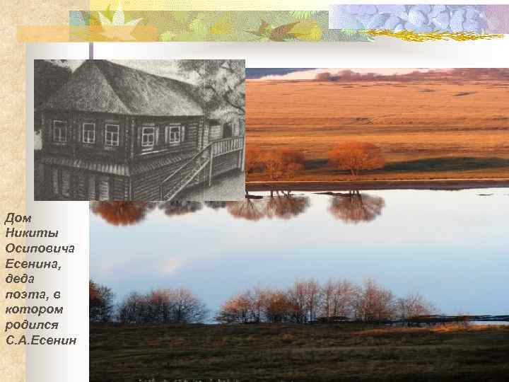 Дом Никиты Осиповича Есенина, деда поэта, в котором родился С. А. Есенин 