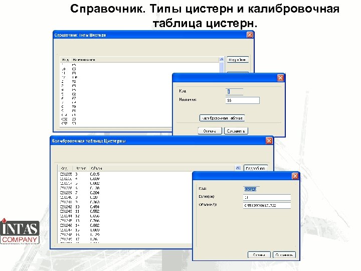 Справочник. Типы цистерн и калибровочная таблица цистерн. 