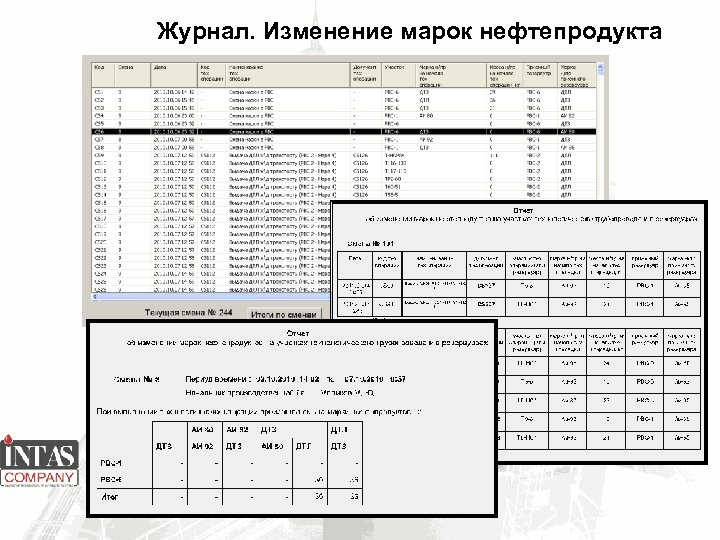 Журнал. Изменение марок нефтепродукта 