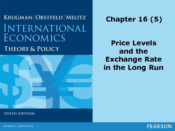 Chapter 16 (5) Price Levels and the Exchange Rate in the Long Run 