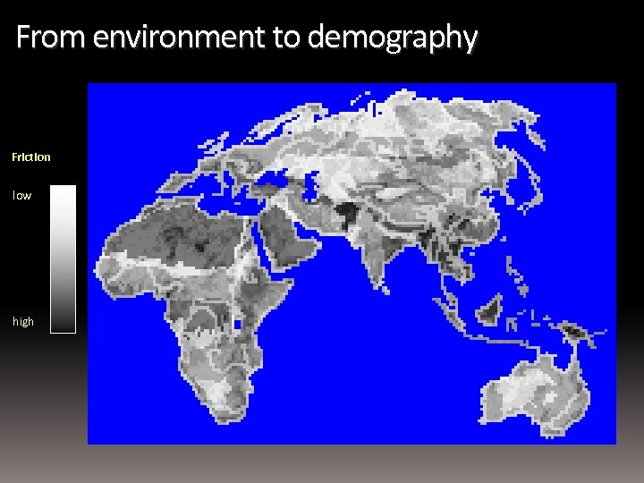 From environment to demography Friction low high 