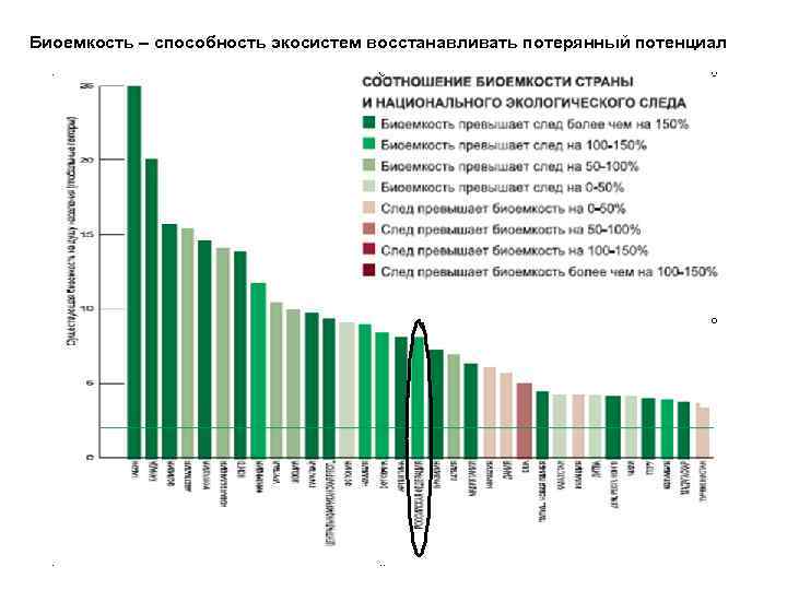 Биоемкость – способность экосистем восстанавливать потерянный потенциал 