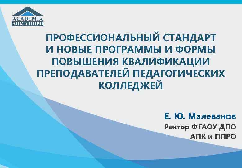 ПРОФЕССИОНАЛЬНЫЙ СТАНДАРТ И НОВЫЕ ПРОГРАММЫ И ФОРМЫ ПОВЫШЕНИЯ КВАЛИФИКАЦИИ ПРЕПОДАВАТЕЛЕЙ ПЕДАГОГИЧЕСКИХ КОЛЛЕДЖЕЙ Е. Ю.