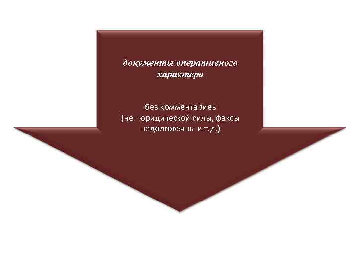 документы оперативного характера без комментариев (нет юридической силы, факсы недолговечны и т. д. )