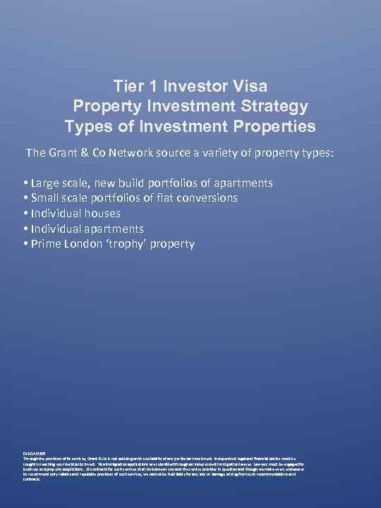Tier 1 Investor Visa Property Investment Strategy Types of Investment Properties The Grant &