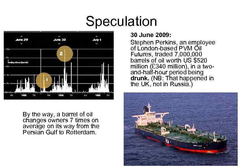 Speculation 30 June 2009: Stephen Perkins, an employee of London-based PVM Oil Futures, traded