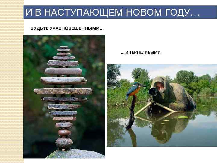 И В НАСТУПАЮЩЕМ НОВОМ ГОДУ… БУДЬТЕ УРАВНОВЕШЕННЫМИ. . . … И ТЕРПЕЛИВЫМИ 