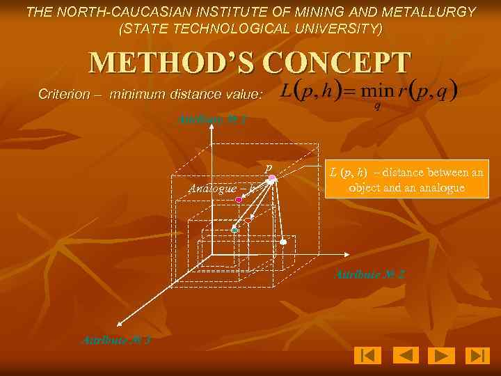 THE NORTH-CAUCASIAN INSTITUTE OF MINING AND METALLURGY (STATE TECHNOLOGICAL UNIVERSITY) METHOD’S CONCEPT Criterion –