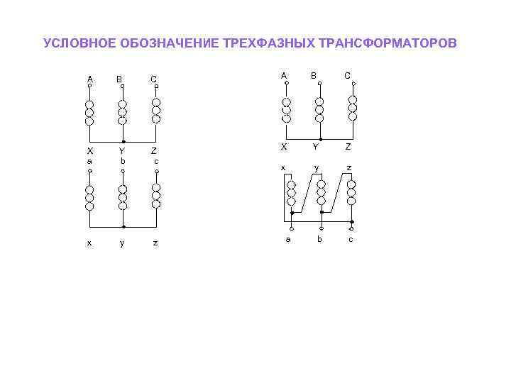 Как обозначается трансформатор. Обозначение на схеме 3 фазный трансформатор. Схемное обозначение трехфазного трансформатора схема. Условное обозначение трехфазного трансформатора. Маркировка фаз на трансформаторе.