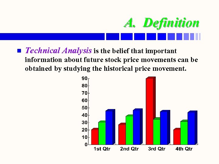 A. Definition n Technical Analysis is the belief that important information about future stock