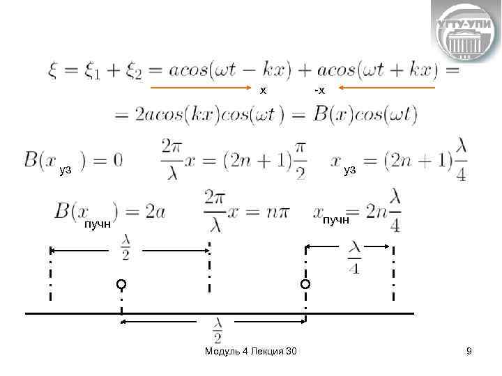 x уз -x уз пучн Модуль 4 Лекция 30 9 