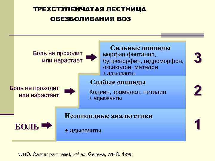 Схема обезболивания при онкологии