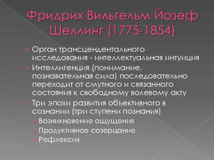 Фридрих Вильгельм Йозеф Шеллинг (1775 -1854) › Орган трансцендентального исследования - интеллектуальная интуиция ›