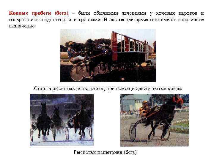 Конные пробеги (бега) – были обычными явлениями у кочевых народов и совершались в одиночку