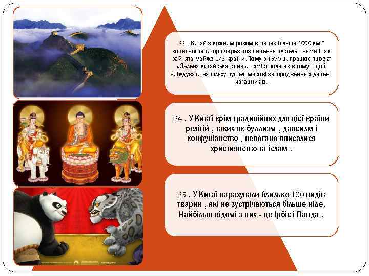 23. Китай з кожним роком втрачає більше 1000 км ² корисної території через розширення