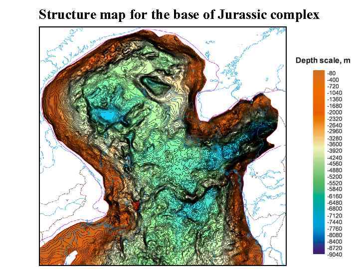 Structure map for the base of Jurassic complex 