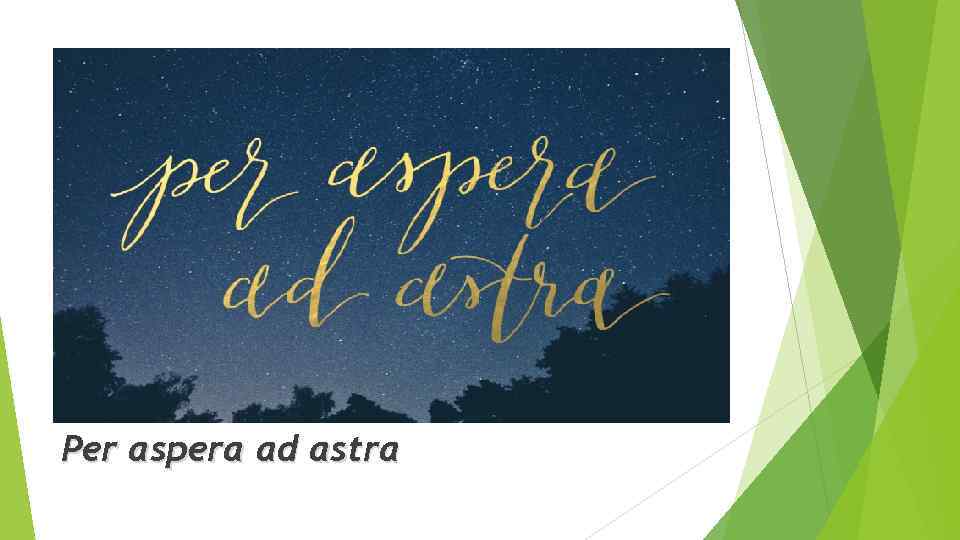 Per aspera ad astra 