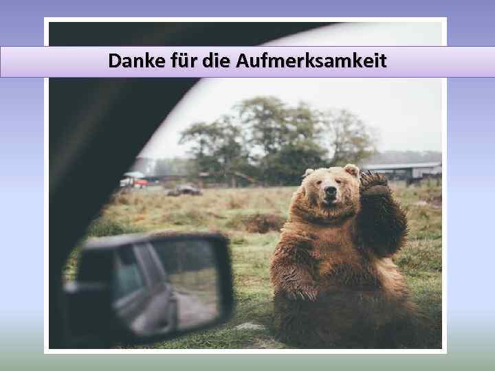 Danke für die Aufmerksamkeit 