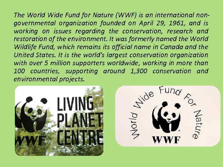 World Fund for Nature Has
