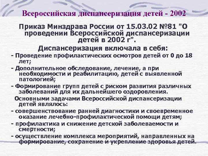 Мониторинга проведения диспансеризации детей