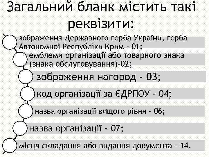 Загальний бланк містить такі реквізити: зображення Державного герба України, герба Автономної Республіки Крим -