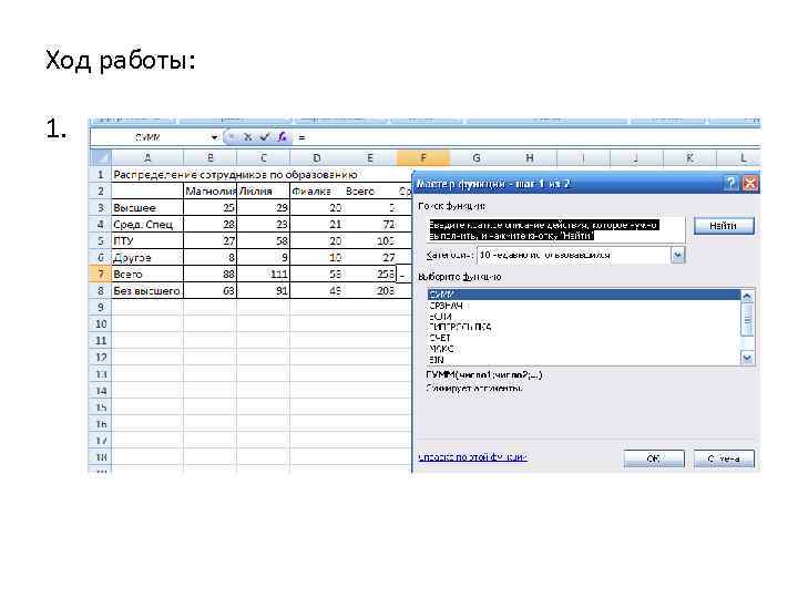 Ход работы: 1. 