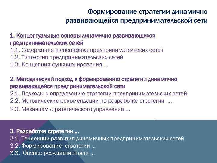 Формирование стратегии динамично развивающейся предпринимательской сети 1. Концептуальные основы динамично развивающихся предпринимательских сетей 1.