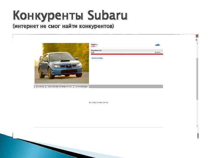 Конкуренты Subaru (интернет не смог найти конкурентов) 