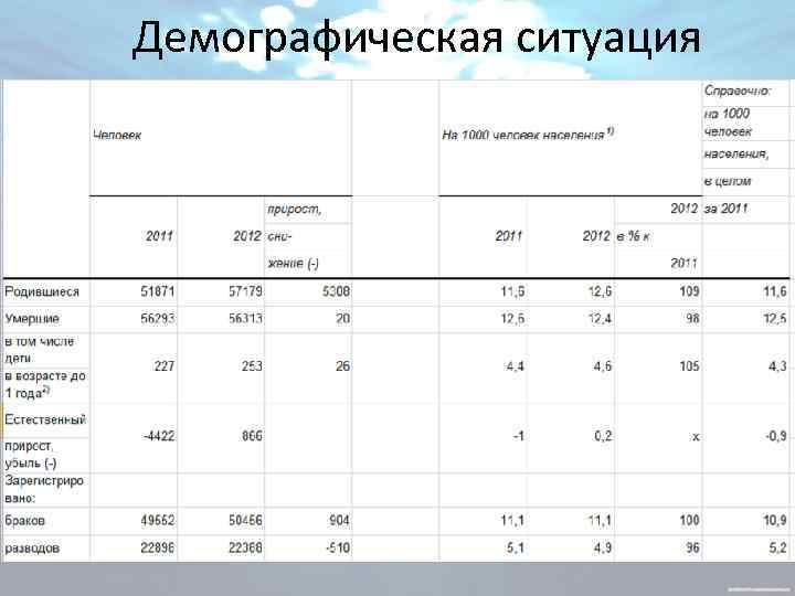 Демографическая ситуация 