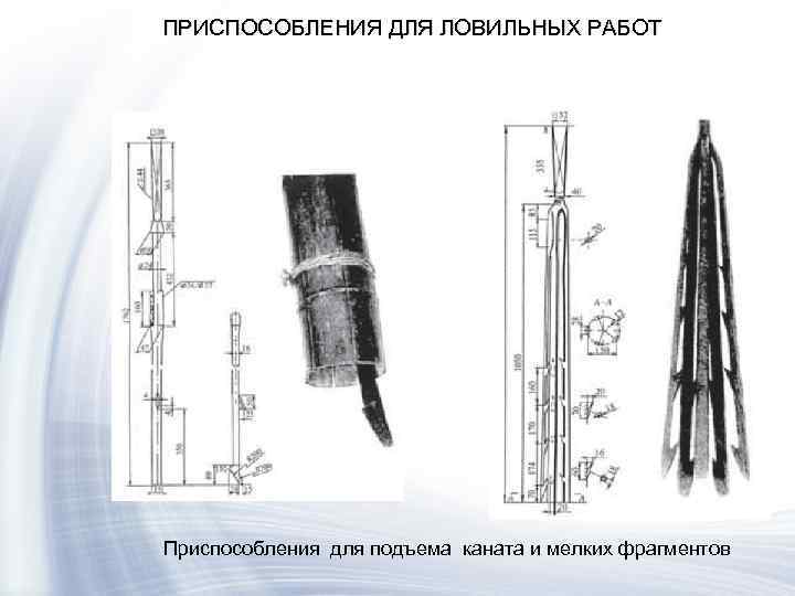 ПРИСПОСОБЛЕНИЯ ДЛЯ ЛОВИЛЬНЫХ РАБОТ Приспособления для подъема каната и мелких фрагментов 