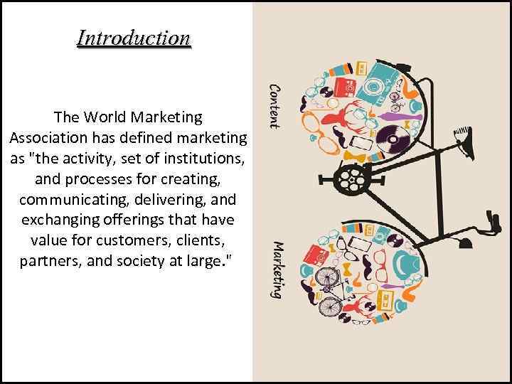 Introduction The World Marketing Association has defined marketing as 