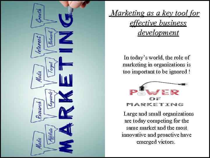 Marketing as a key tool for effective business development In today’s world, the role