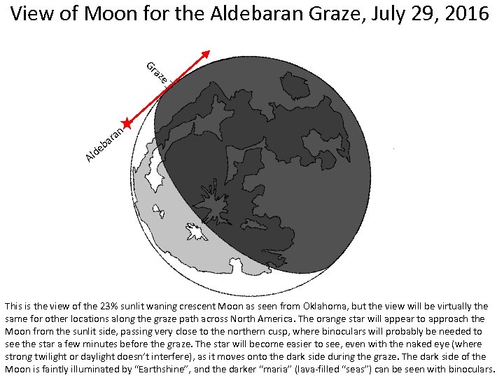 View of Moon for the Aldebaran Graze, July 29, 2016 Gr _ az e