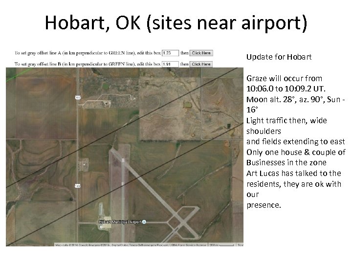 Hobart, OK (sites near airport) Update for Hobart Graze will occur from 10: 06.