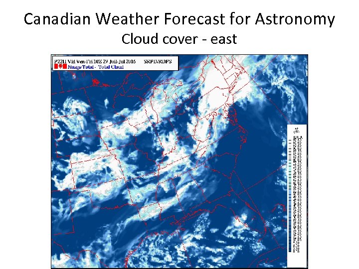 Canadian Weather Forecast for Astronomy Cloud cover - east 
