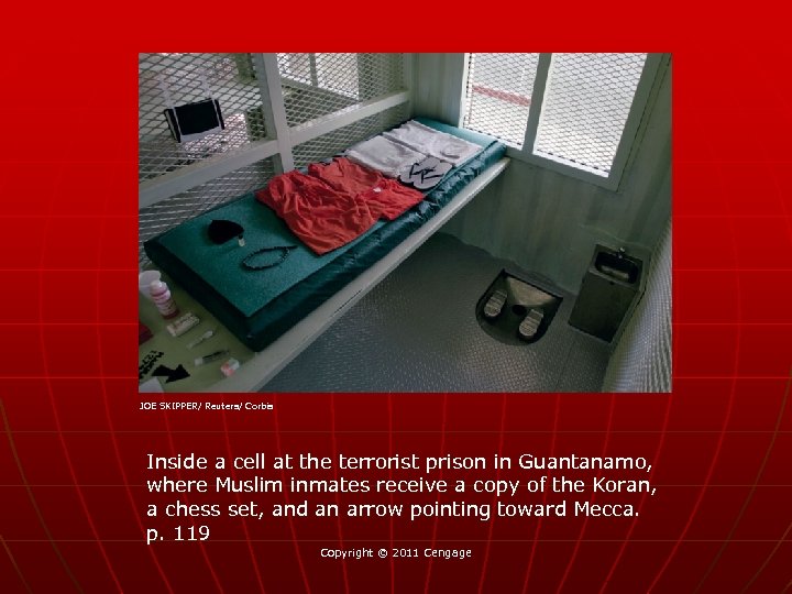 JOE SKIPPER/ Reuters/ Corbis Inside a cell at the terrorist prison in Guantanamo, where